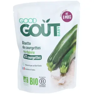 Comparateur de prix : Good Goût Plat Risotto de Courgettes au Chèvre +8m Bio 190g