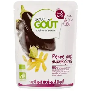 Comparateur de prix : Good Goût Plat Penne aux Aubergines +8m Bio 190g