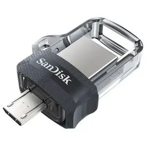 Clé USB SanDisk Ultra Dual M3.0 64 Go - Argent, Noir, Transparent - US... pas cher