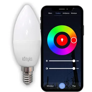 Konyks Ampoule LED connectée Wi-Fi + BT, LED E14, Couleurs + blanc réglable -... pas cher