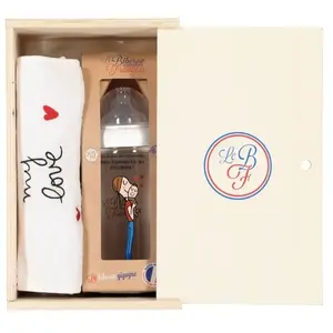 Coffret biberon + bavoir MULTICOLORE Le biberon Français pas cher