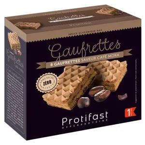 Comparateur de prix : Protifast En-Cas Hyperprotéiné Gaufrettes Café Moka 8 unités
