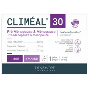 Comparateur de prix : Densmore Climéal Bien-Etre Ménopause Bouffées de Chaleur 30 gélules