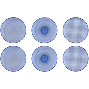 Comparateur de prix : Björn Lot de 6 assiettes plates en porcelaine bleu D26