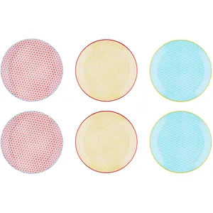 Björn Bjorn Assiette Pattern Ø26cm - 6 Pièces - Color pas cher