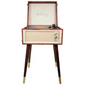 Comparateur de prix : Halterrego Platine Vinyle Cottage Bluetooth Out 4 Pieds Amovibles Motif Cuir Vintage