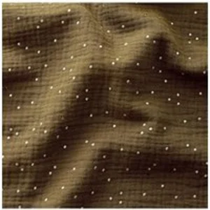 TISSU GLIT DOUBLE GAZE PAILLETE OR vendu par 50 cm(...) - Bronze/or Or