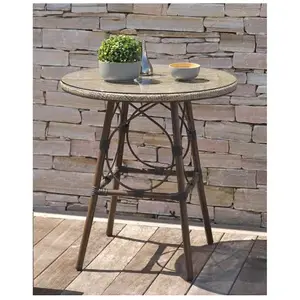VidaXL Table De Jardin Gris 120x70x66 Cm Résine Tressée, Gris