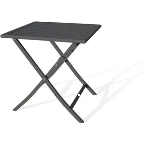 CITY GARDEN Table de jardin pliante en aluminium gris anthracite - MARIUS pas cher