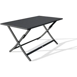 CITY GARDEN Table de jardin pliante en aluminium gris anthracite - MARIUS pas cher