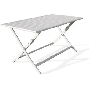 Comparateur de prix : CITY GARDEN Table de jardin pliante MARIUS (140x80 cm) en aluminium - GRIS