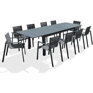 Comparateur de prix : DCB GARDEN Ensemble repas de jardin 10 places en aluminium gris anthracite