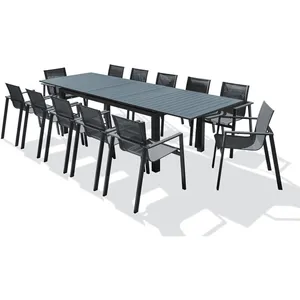 Comparateur de prix : DCB GARDEN Ensemble repas de jardin 12 places en aluminium gris anthracite