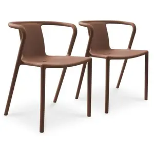 Comparateur de prix : CITY GARDEN Lot de 2 fauteuils de jardin empilables en polypropylène terracotta