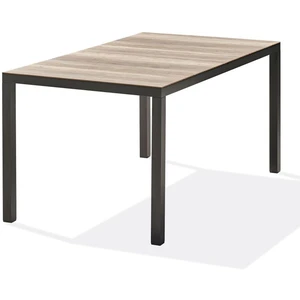Table de Jardin Imitation Bois Boston 150cm Gris Anthracite pas cher