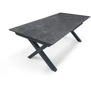 Comparateur de prix : DCB GARDEN Table de jardin en aluminium gris anthracite et plateau en céramique
