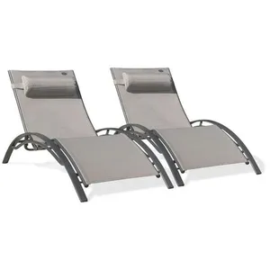 Comparateur de prix : DCB GARDEN Lot composé de 2 bains de soleil CL76GREY (pré-montés) empilables