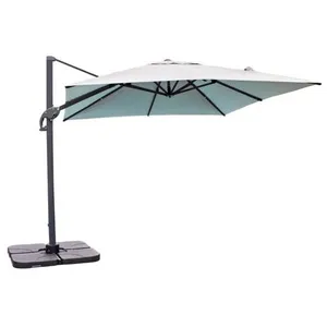 Comparateur de prix : Parasol avec pied excentré en acier et toile grise - SEVILLA
