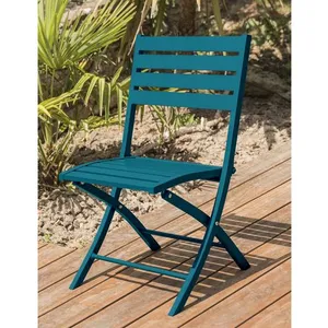 Comparateur de prix : CITY GARDEN Chaise de jardin pliante en aluminium bleu canard