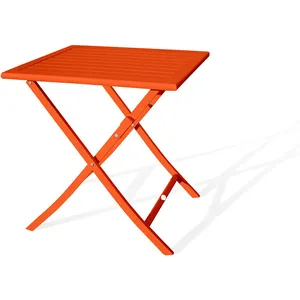Comparateur de prix : CITY GARDEN Guéridon de jardin pliant MARIUS (70x70 cm) en aluminium - ORANGE