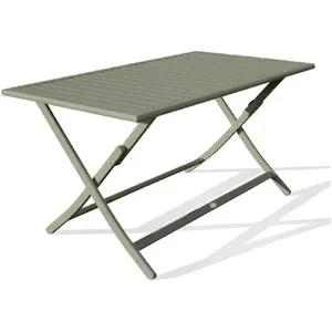 CITY GARDEN Table de jardin pliante MARIUS (140x80 cm) en aluminium - VERT KAKI pas cher