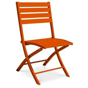 CITY GARDEN Chaise de jardin pliante en aluminium orange pas cher