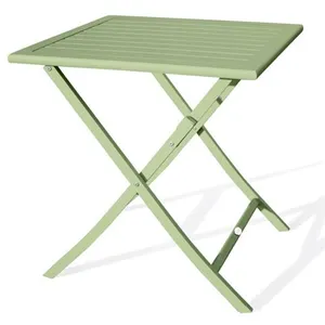 Comparateur de prix : CITY GARDEN Guéridon de jardin pliant MARIUS (70x70 cm) en aluminium - VERT LAGUNE