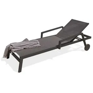 Comparateur de prix : PARIS GARDEN Bain de soleil en aluminium et toile plastifiée anthracite