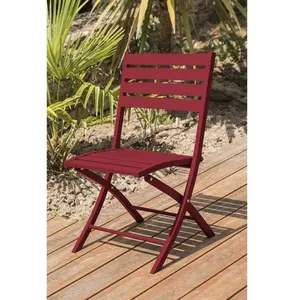 Comparateur de prix : CITY GARDEN Chaise de jardin pliante en aluminium rouge carmin