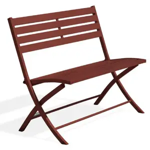 CITY GARDEN Banc de jardin pliant en aluminium rouge carmin pas cher
