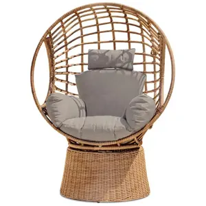 Comparateur de prix : dcb garden Balancelle de jardin en résine tressée marron