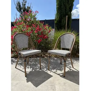 Comparateur de prix : Lot de 2 fauteuils de jardin empilables en aluminium