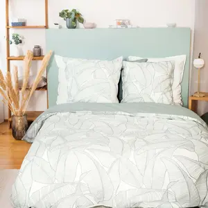 Home Collection - Parure housse de couette Lin & coton Pampelune blanc...