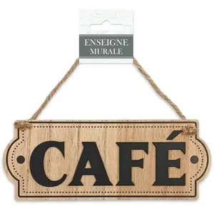 Retro SUD TRADING Plaque à suspendre café - argeur 19 cm - Hauteur 7.5 cm pas cher