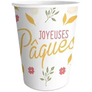 RueDeLaFete Lot de 6 Gobelets Joyeuses Pâques 25cl pas cher