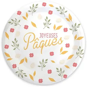 Comparateur de prix : RueDeLaFete Paquet de 6 Assiettes Joyeuses Pâques ø 23cm