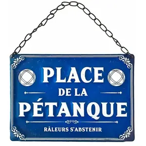 STC SUD TRADING Plaque métallique Place de la Pétanque 20 x 14 cm pas cher