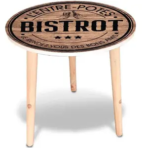 RueDeLaFete Table D'appoint Motif Bistrot pas cher