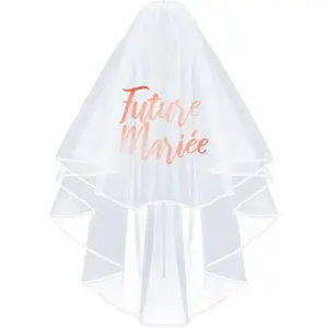 STC voile future mariée polyester evjf or rose adulte - sud trading cd6361 pas cher