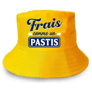 STC Bob - Jaune - Mixte - Coton - Texte 'Frais comme un Pastis' - Idée cadeau pas cher