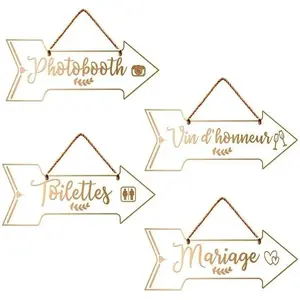 RueDeLaFete Pack de 4 Flèches directionnelles mariage assorties 30cm pas cher