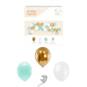 CED KIT ARCHE A BALLONS BABY GARCON 24 ballons blanc / 10 ballons vert/ 6 ballons or 3 metres de ruban accrocje ballons pas cher