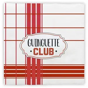 Comparateur de prix : RueDeLaFete Sachet de 12 Serviettes Guinguette Club 33x33cm