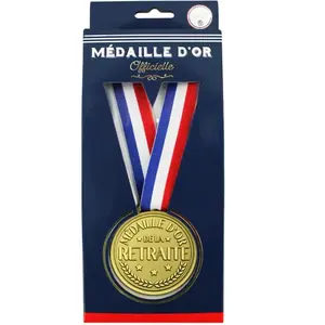 STC Médaille d'or - Métal - Célébration - Fête - Retraite - Idée cadeau - Humour - 6.5cm de diamètre pas cher