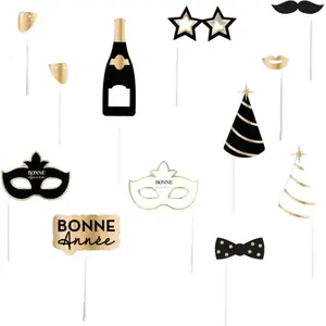 三次元マスク kit photobooth bonne année 12 pièces - générique cd8587 pas cher