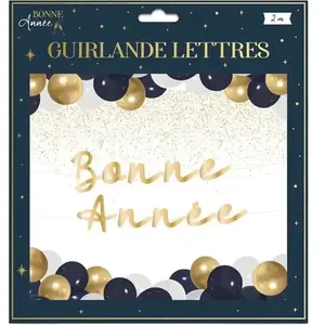Guirlande Lettres Or "Bonne Année" 2 mètres pas cher