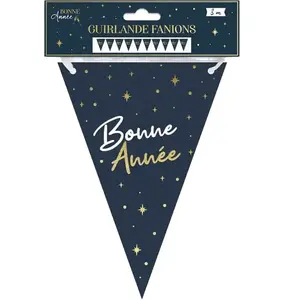Guirlande Fanions Bleu Marine "Bonne Année" 3 mètres pas cher