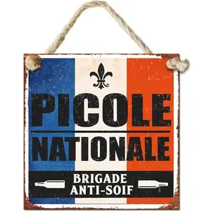 Plaque décorative - STC - Picole Nationale - Métal - 20x20 cm - Vintage pas cher
