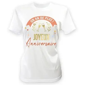 Comparateur de prix : T-SHIRT À DÉDICACER POLYESTER ANIVERSAIRE FEMME