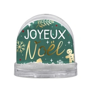 Retro Sud Trading - Boule à paillettes Joyeux Noël - 8.5 x 9 cm pas cher